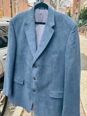 Chaps by Ralph Lauren Light Blue Faux Suede Sport Coat